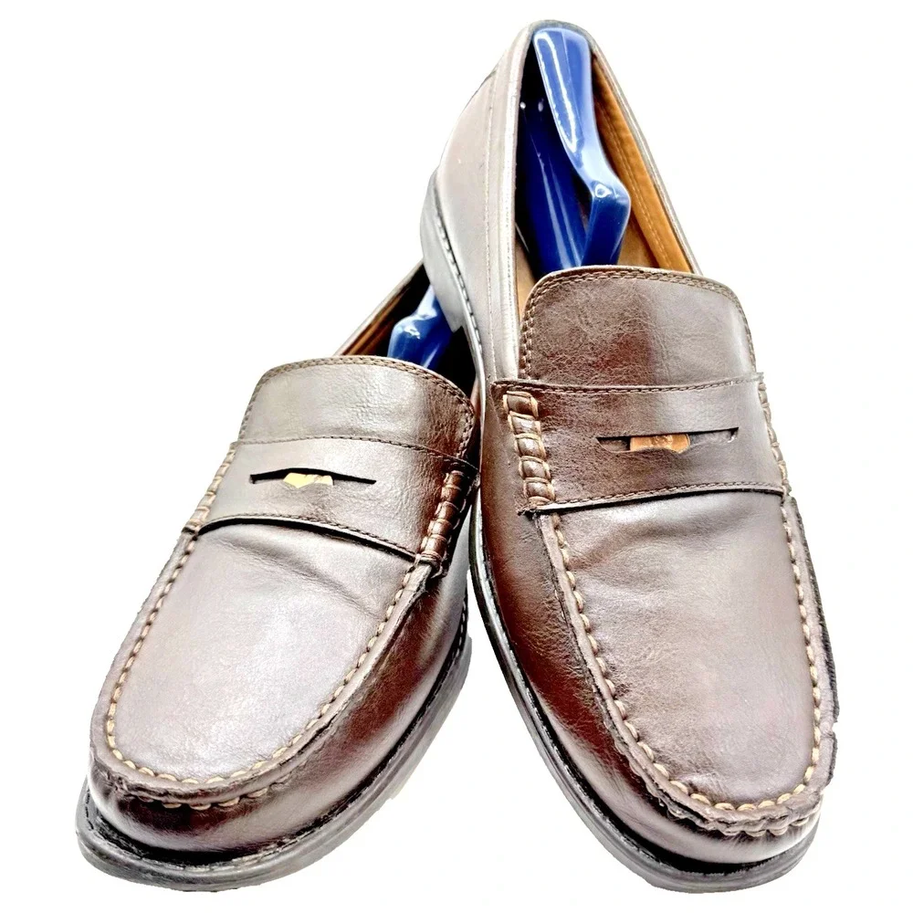 IZOD Men's Penny Loafer Edmund Gel Tech Shoes Sz 10M Brn Slip On Fishing Resort - Picture 3 of 10